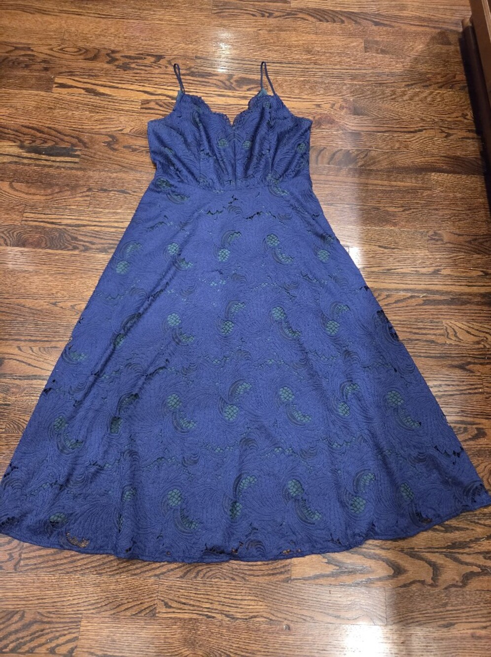 Moulinette Soeurs Navy And Green Dress Created For Anthropologie